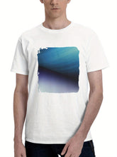 Abstract Elegance Textured Symphony 180G 100% Cotton Printed Round Neck Short-Sleeve T-Shirt, Gifts for Men Dad Husband Grandpa, S-XXXL, White