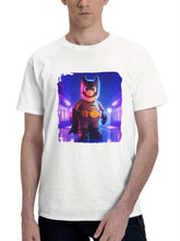 Batmario 180G 100% Cotton Printed Round Neck Short-Sleeve T-Shirt, Gifts for Men Dad Husband Grandpa, S-XXXL, White