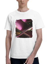 Abstract Material Design Aesthetics Geometric 180G 100% Cotton Printed Round Neck Short-Sleeve T-Shirt, Gifts for Men Dad Husband Grandpa, S-XXXL, White