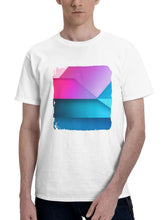 Abstract Material 180G 100% Cotton Printed Round Neck Short-Sleeve T-Shirt, Gifts for Men Dad Husband Grandpa, S-XXXL, White