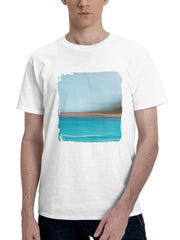 Abstract Nature 180G 100% Cotton Printed Round Neck Short-Sleeve T-Shirt, Gifts for Men Dad Husband Grandpa, S-XXXL, White