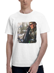 Battlefield 2042 Playstation 5 180G 100% Cotton Printed Round Neck Short-Sleeve T-Shirt, Gifts for Men Dad Husband Grandpa, S-XXXL, White