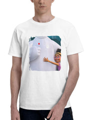 Baymax 2022 180G 100% Cotton Printed Round Neck Short-Sleeve T-Shirt, Gifts for Men Dad Husband Grandpa, S-XXXL, White
