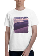 Beach Dunes 180G 100% Cotton Printed Round Neck Short-Sleeve T-Shirt, Gifts for Men Dad Husband Grandpa, S-XXXL, White