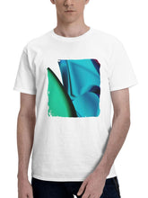 Abstract White Glass 3d Shapes 180G 100% Cotton Printed Round Neck Short-Sleeve T-Shirt, Gifts for Men Dad Husband Grandpa, S-XXXL, White