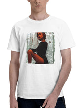 Black Dress Girl Looking Glance Beauty 180G 100% Cotton Printed Round Neck Short-Sleeve T-Shirt, Gifts for Men Dad Husband Grandpa, S-XXXL, White