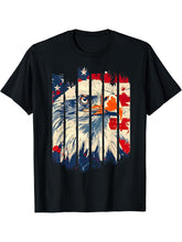 Bald Eagle 4th of July Christmas American Flag USA Patriotic T-Shirt 180G 100% Cotton Printed Round Neck Short-Sleeve T-Shirt, Gifts for Men Dad Husband Grandpa, S-XXXL, Black