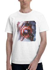 Captain America Pioneer Of The Brave New World 180G 100% Cotton Printed Round Neck Short-Sleeve T-Shirt, Gifts for Men Dad Husband Grandpa, S-XXXL, White