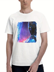 Blue Beetle Superhero Movie 180G 100% Cotton Printed Round Neck Short-Sleeve T-Shirt, Gifts for Men Dad Husband Grandpa, S-XXXL, White