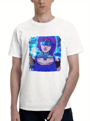 Character Flyer 180G 100% Cotton Printed Round Neck Short-Sleeve T-Shirt, Gifts for Men Dad Husband Grandpa, S-XXXL, White