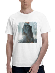 Charlie Hunnam In Rebel Moon Part One A Boy Girl Of Fire 180G 100% Cotton Printed Round Neck Short-Sleeve T-Shirt, Gifts for Men Dad Husband Grandpa, S-XXXL, White