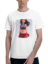 Cheerleader Supergirl 180G 100% Cotton Printed Round Neck Short-Sleeve T-Shirt, Gifts for Men Dad Husband Grandpa, S-XXXL, White