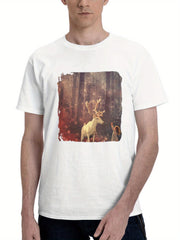 Boy Girl And There Fantasy Dreams 180G 100% Cotton Printed Round Neck Short-Sleeve T-Shirt, Gifts for Men Dad Husband Grandpa, S-XXXL, White