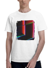 Chromatic Brilliance Abstract Colors 180G 100% Cotton Printed Round Neck Short-Sleeve T-Shirt, Gifts for Men Dad Husband Grandpa, S-XXXL, White