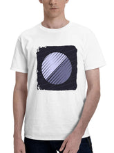 Circle Waveform Abstract 9i 180G 100% Cotton Printed Round Neck Short-Sleeve T-Shirt, Gifts for Men Dad Husband Grandpa, S-XXXL, White