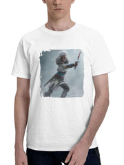 Ciri Enigmatic Power 180G 100% Cotton Printed Round Neck Short-Sleeve T-Shirt, Gifts for Men Dad Husband Grandpa, S-XXXL, White