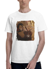 Ciri Witcher Cosplay 180G 100% Cotton Printed Round Neck Short-Sleeve T-Shirt, Gifts for Men Dad Husband Grandpa, S-XXXL, White