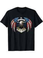 Bold Patriotic Bald Eagle "End Of an Error" Graphic USA Flag T-Shirt 180G 100% Cotton Printed Round Neck Short-Sleeve T-Shirt, Gifts for Men Dad Husband Grandpa, S-XXXL, Black