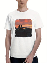 Cloud Gazing Adventures 180G 100% Cotton Printed Round Neck Short-Sleeve T-Shirt, Gifts for Men Dad Husband Grandpa, S-XXXL, White