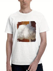 Cloud In The Room 180G 100% Cotton Printed Round Neck Short-Sleeve T-Shirt, Gifts for Men Dad Husband Grandpa, S-XXXL, White