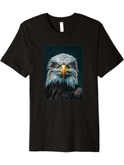 Bald Eagles Bald Eagle Premium T-Shirt 180G 100% Cotton Printed Round Neck Short-Sleeve T-Shirt, Gifts for Men Dad Husband Grandpa, S-XXXL, Black