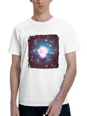 Colony 3d 180G 100% Cotton Printed Round Neck Short-Sleeve T-Shirt, Gifts for Men Dad Husband Grandpa, S-XXXL, White