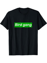 Bird Gang T-Shirt 180G 100% Cotton Printed Round Neck Short-Sleeve T-Shirt, Gifts for Men Dad Husband Grandpa, S-XXXL, Black