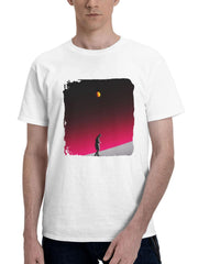 Breaking Dawn 180G 100% Cotton Printed Round Neck Short-Sleeve T-Shirt, Gifts for Men Dad Husband Grandpa, S-XXXL, White