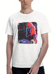 Breaking The Fourth Wall Spiderman 2099 180G 100% Cotton Printed Round Neck Short-Sleeve T-Shirt, Gifts for Men Dad Husband Grandpa, S-XXXL, White