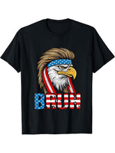 4th of July 2024 Bald Eagle American Flag Bruh Men Boys Boy Girl T-Shirt 180G 100% Cotton Printed Round Neck Short-Sleeve T-Shirt, Gifts for Men Dad Husband Grandpa, S-XXXL, Black