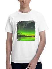 Beautiful Aurora Morning 180G 100% Cotton Printed Round Neck Short-Sleeve T-Shirt, Gifts for Men Dad Husband Grandpa, S-XXXL, White