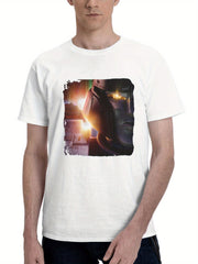 Brian Tyree Henry As D 16 In Transformers One 2024 Movie 180G 100% Cotton Printed Round Neck Short-Sleeve T-Shirt, Gifts for Men Dad Husband Grandpa, S-XXXL, White