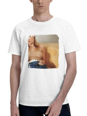 Brie Larson Harpers Bazaar Us 2023 180G 100% Cotton Printed Round Neck Short-Sleeve T-Shirt, Gifts for Men Dad Husband Grandpa, S-XXXL, White