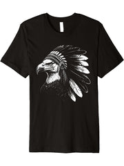 Bald Eagle Head Sunglasses Premium T-Shirt 180G 100% Cotton Printed Round Neck Short-Sleeve T-Shirt, Gifts for Men Dad Husband Grandpa, S-XXXL, Black