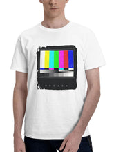 Broken Tv 180G 100% Cotton Printed Round Neck Short-Sleeve T-Shirt, Gifts for Men Dad Husband Grandpa, S-XXXL, White