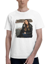 Brunette Leather Jacket 180G 100% Cotton Printed Round Neck Short-Sleeve T-Shirt, Gifts for Men Dad Husband Grandpa, S-XXXL, White