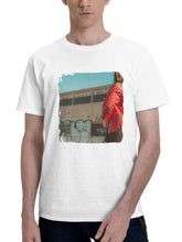 Brunette Long Hair Looking Back 180G 100% Cotton Printed Round Neck Short-Sleeve T-Shirt, Gifts for Men Dad Husband Grandpa, S-XXXL, White