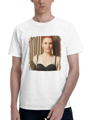 Bryce Dallas Howard New Beauty Magazine 2024 180G 100% Cotton Printed Round Neck Short-Sleeve T-Shirt, Gifts for Men Dad Husband Grandpa, S-XXXL, White
