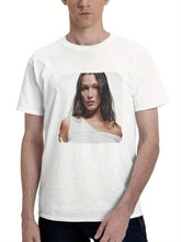 Bella Hadid For Self Portrait 180G 100% Cotton Printed Round Neck Short-Sleeve T-Shirt, Gifts for Men Dad Husband Grandpa, S-XXXL, White