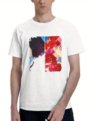 Belle 180G 100% Cotton Printed Round Neck Short-Sleeve T-Shirt, Gifts for Men Dad Husband Grandpa, S-XXXL, White