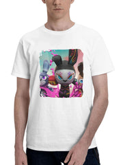 Bunny Raiders 180G 100% Cotton Printed Round Neck Short-Sleeve T-Shirt, Gifts for Men Dad Husband Grandpa, S-XXXL, White