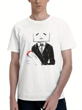 Bilibili 180G 100% Cotton Printed Round Neck Short-Sleeve T-Shirt, Gifts for Men Dad Husband Grandpa, S-XXXL, White