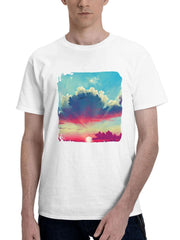 Bird Feeding 180G 100% Cotton Printed Round Neck Short-Sleeve T-Shirt, Gifts for Men Dad Husband Grandpa, S-XXXL, White