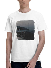 C6 Corvette 180G 100% Cotton Printed Round Neck Short-Sleeve T-Shirt, Gifts for Men Dad Husband Grandpa, S-XXXL, White