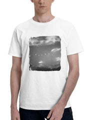 Birds In Peaceful Flight 180G 100% Cotton Printed Round Neck Short-Sleeve T-Shirt, Gifts for Men Dad Husband Grandpa, S-XXXL, White