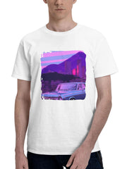 Acid Trip 180G 100% Cotton Printed Round Neck Short-Sleeve T-Shirt, Gifts for Men Dad Husband Grandpa, S-XXXL, White