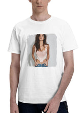 Adria Arjona Flaunt Magazine 180G 100% Cotton Printed Round Neck Short-Sleeve T-Shirt, Gifts for Men Dad Husband Grandpa, S-XXXL, White