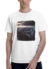 Adro Bmw M4 Coupee 180G 100% Cotton Printed Round Neck Short-Sleeve T-Shirt, Gifts for Men Dad Husband Grandpa, S-XXXL, White
