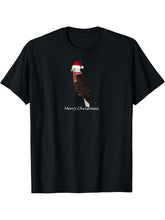 Bald Eagle Bird Merry Christmas Birding Birder Bird Watching T-Shirt 180G 100% Cotton Printed Round Neck Short-Sleeve T-Shirt, Gifts for Men Dad Husband Grandpa, S-XXXL, Black