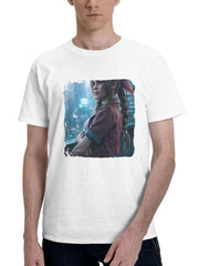 Aerith Gainsborough 180G 100% Cotton Printed Round Neck Short-Sleeve T-Shirt, Gifts for Men Dad Husband Grandpa, S-XXXL, White